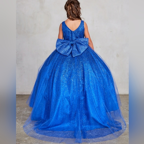 TIP TOP CHILDRENS sparkle BALLGOWN BOW TIE BACK 5804  pageant dress gown 6 - Picture 3 of 6
